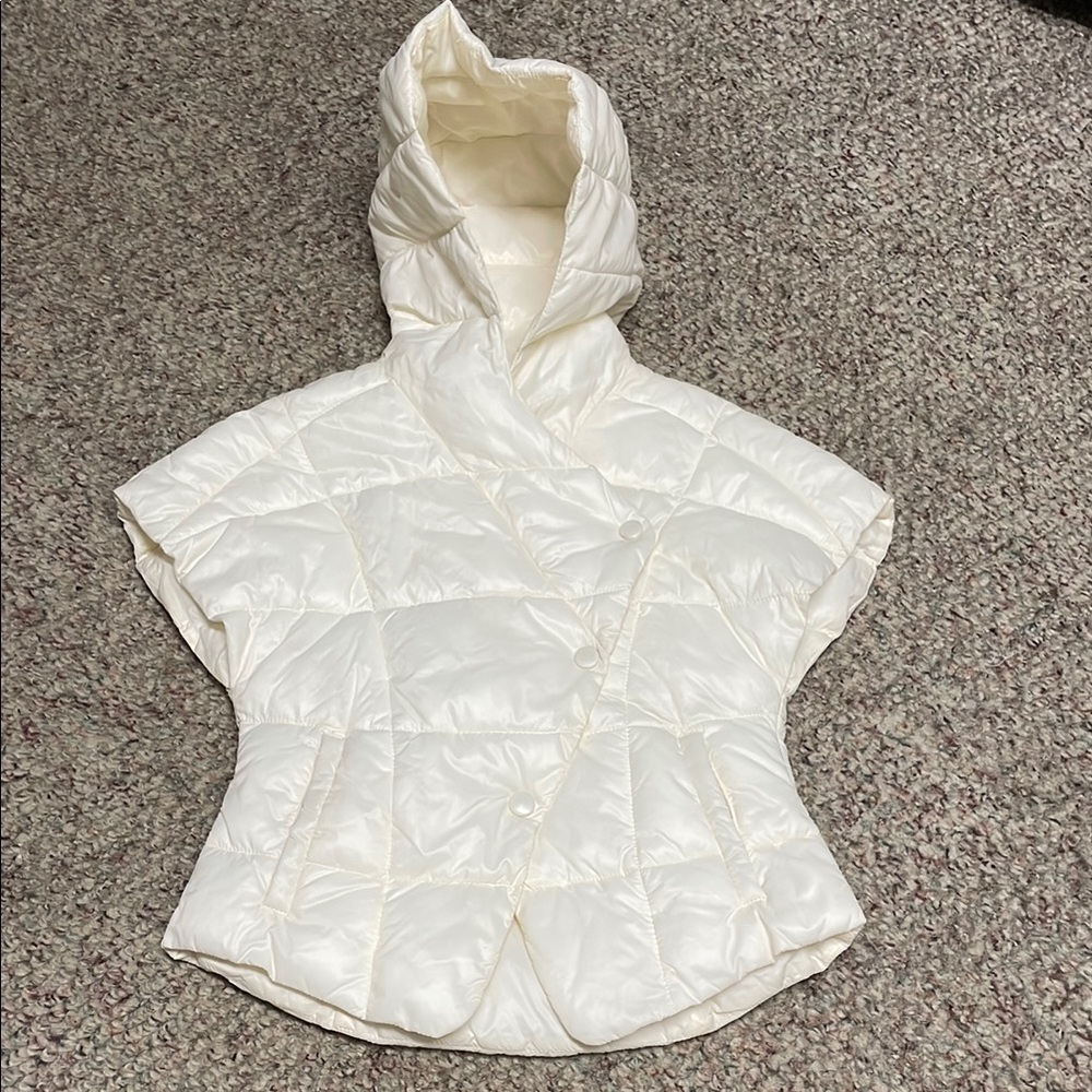 Blumarine White Quilted Hooded Vest